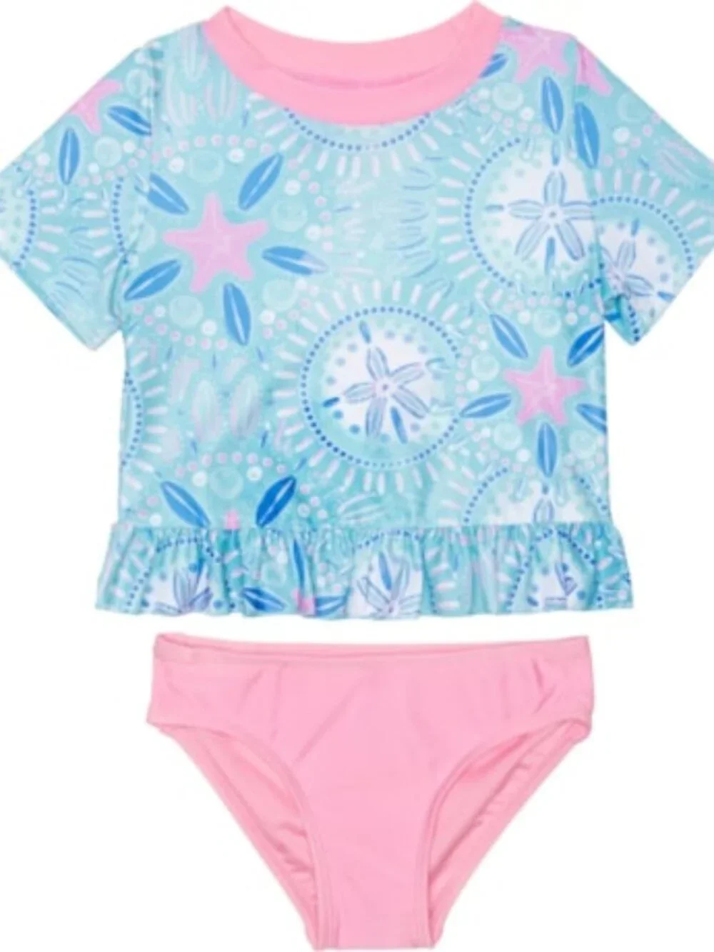 NWT Girls Size 6 Rash guard SPF 50+ Sun Protection Peplum Bikini Swimsuit DEAL